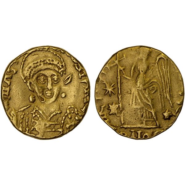 ANCIENT CENTRAL ASIA: Byzantine Style, AV burial piece (2.16g), ca. 6th-8th century, VF