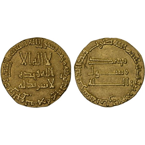 ABBASID: al-Mansur, 754-775, AV dinar (4.17g), NM, AH148, bold XF