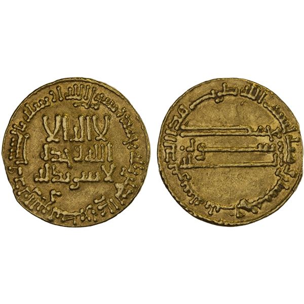 ABBASID: al-Mansur, 754-775, AV dinar (4.15g), NM, AH153, XF