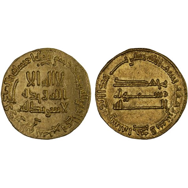 ABBASID: al-Mahdi, 775-785, AV dinar (4.25g), NM, AH161, XF-AU