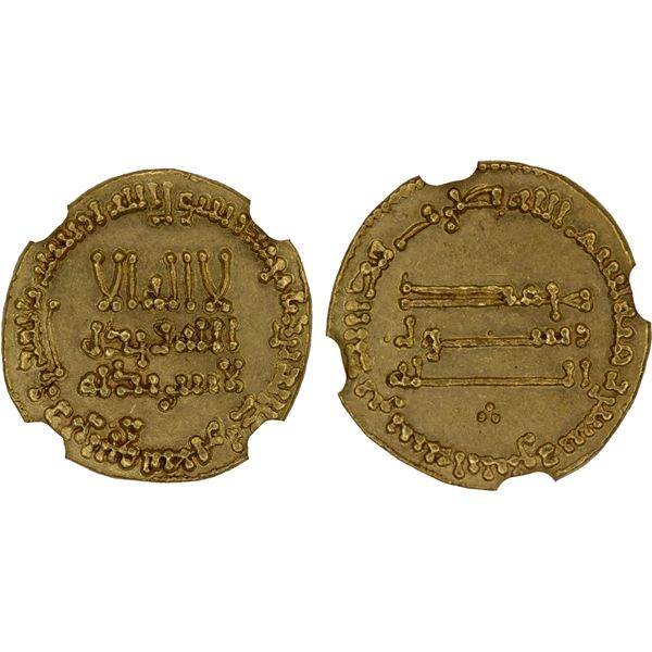 ABBASID: al-Mahdi, 775-785, AV dinar (4.21g), NM, AH162, NGC MS61
