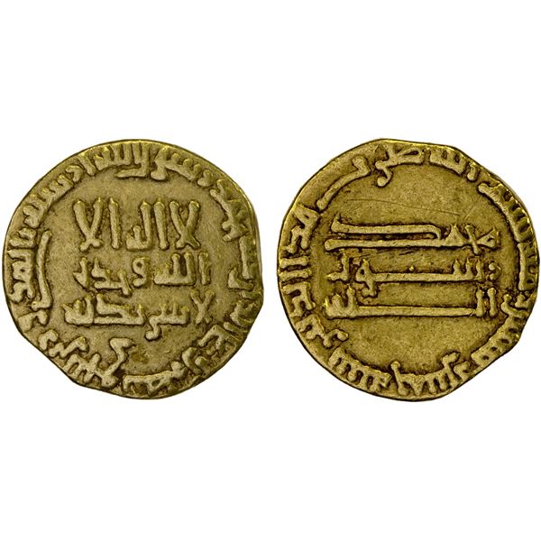 ABBASID: al-Mahdi, 775-785, AV dinar (3.97g), NM, AH165, VF