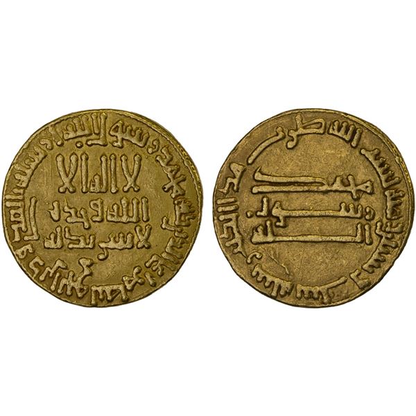 ABBASID: al-Mahdi, 775-785, AV dinar (4.20g), NM, AH166, choice VF
