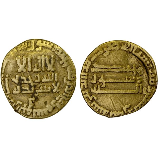 ABBASID: al-Mahdi, 775-785, AV dinar (3.86g), NM, AH168, Fine