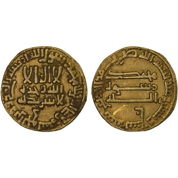 ABBASID: al-Mahdi, 775-785, AV dinar (4.21g), NM, AH169, VF