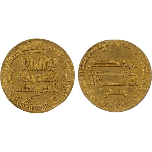 ABBASID: al-Rashid, 786-809, AV dinar, NM (Egypt), AH180, ANACS XF45
