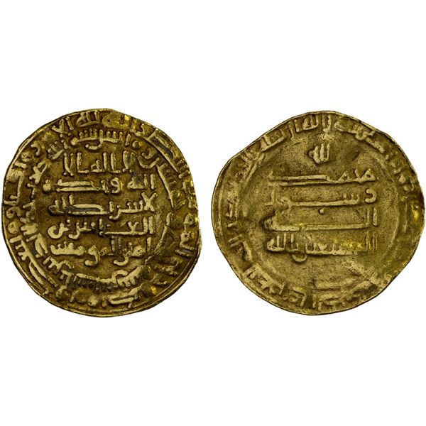 ABBASID: al-Musta'in, 862-866, AV dinar (3.82g), al-Shash (near Tashkent), AH251, VF
