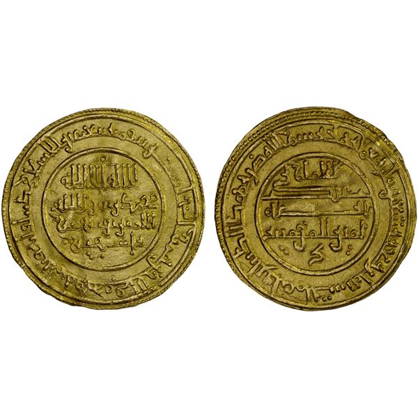ALMORAVID: Yusuf, 1087-1106, AV dinar (4.11g), Aghmat, AH494, bold VF