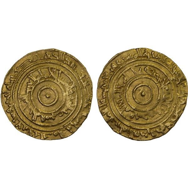 FATIMID: al-'Aziz, 975-996, AV dinar (4.17g), Misr, AH371, VF