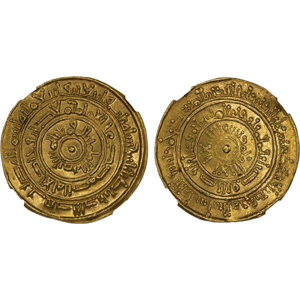 FATIMID: al-Mustansir, 1036-1094, AV dinar (3.79g), Tarabulus (Tripoli), AH443, NGC MS62