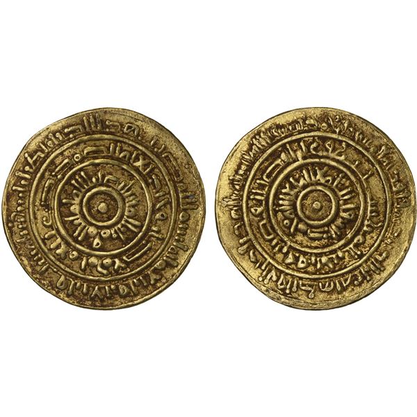FATIMID: al-Mustansir, 1036-1094, AV dinar (3.78g), Tarabulus, AH446, VF-XF