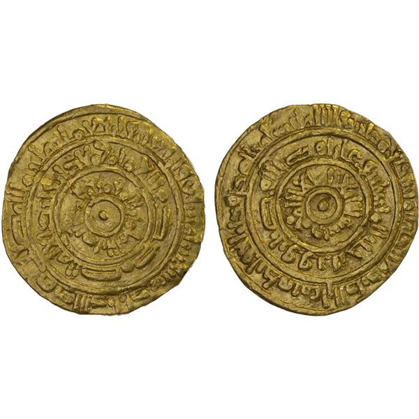 FATIMID: al-Mustansir, 1036-1094, AV dinar (3.91g), Dimashq, AH447, F-VF