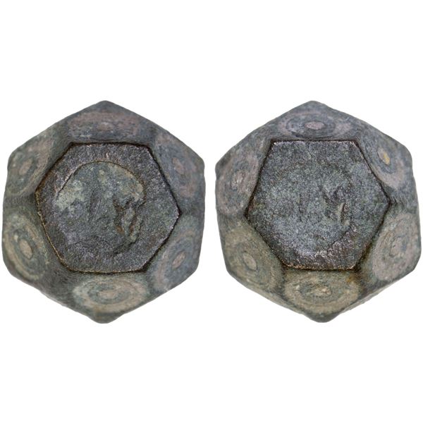 FATIMID: Anonymous, ca. 950-1100, AE polyhedral weight (14.6g), VF