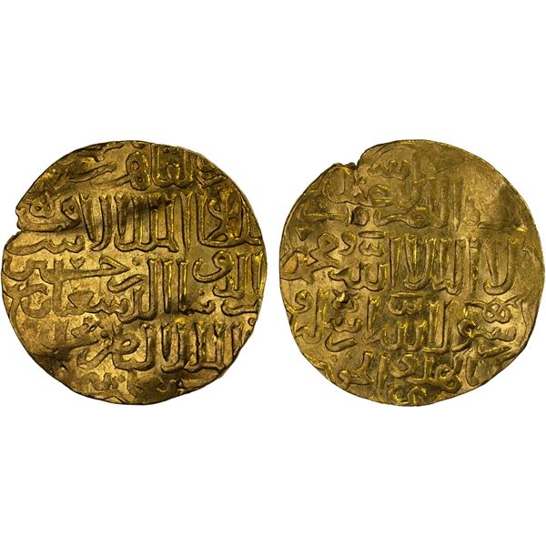 BAHRI MAMLUK: Sha'ban II, 1363-1376, AV dinar (7.28g), al-Qahira, AH7x5, AU
