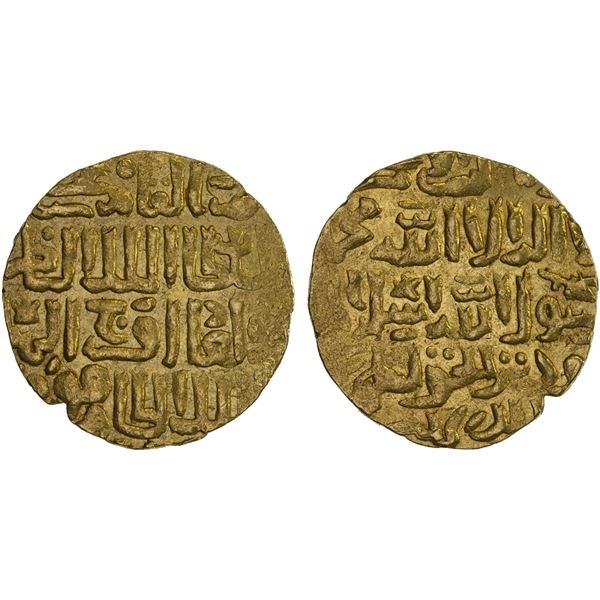 BURJI MAMLUK: Faraj, 1399-1405 & 1406-1412, AV dinar (8.50g), al-Qahira, AH(8)10, lustrous AU