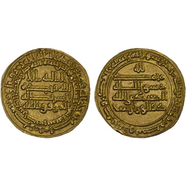ABBASID OF YEMEN: al-Mu'tamid, 870-892, AV dinar al-mutawwaq (2.95g), San'a, AH272, choice XF