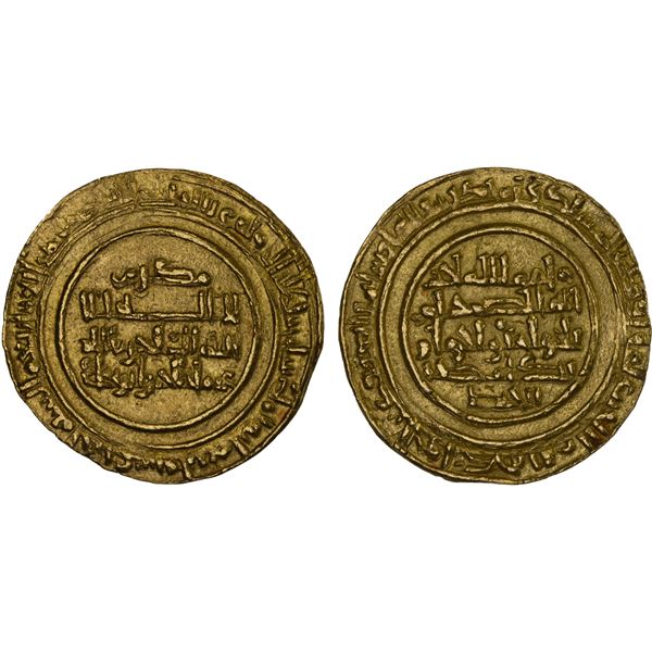 MUKRAMID: temp. Hasan b. Mukram, 1017-1020, AV dinar (4.23g), 'Uman (Oman), AH411, bold XF