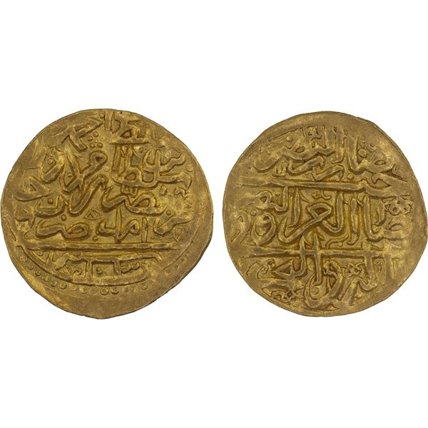 OTTOMAN EMPIRE: Mehmet III, 1595-1603, AV sultani (3.43g), Amid (Diyarbakir), AH1003, PCGS MS62