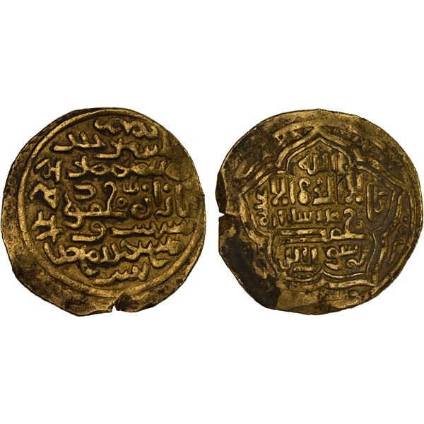 ILKHAN: Ghazan Mahmud, 1295-1304, AV dinar (4.31g), Shiraz, AH(6)98, VF