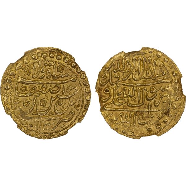 SAFAVID: Sultan Husayn, 1694-1722, AV ashrafi, Isfahan, AH1130, NGC MS64