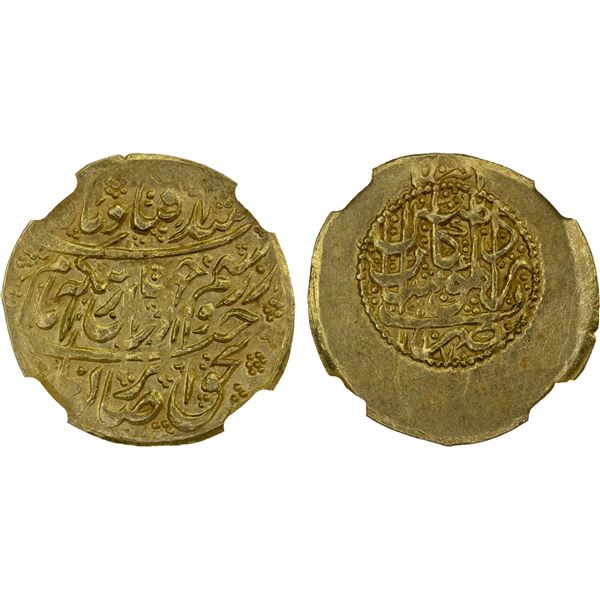 ZAND: 'Ali Murad Khan, 1781-1785, AV 1/4 mohur, Kashan, AH1197, NGC MS62
