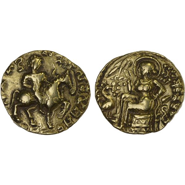 GUPTA: Kumaragupta, 409-450/452, AV dinar (stater) (8.18g), VF