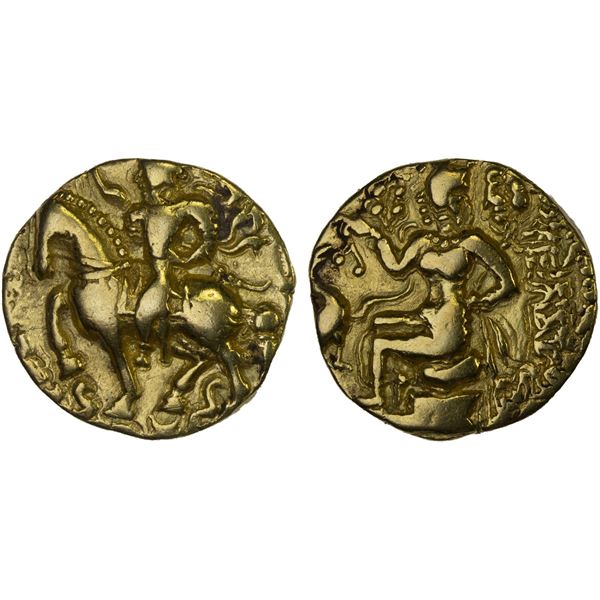 GUPTA: Kumaragupta, 409-450/452, AV dinar (stater) (7.95g), VF