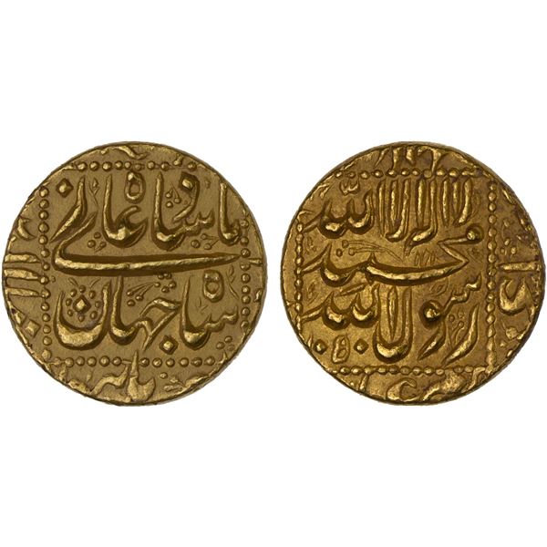 MUGHAL: Shah Jahan I, 1628-1658, AV mohur (10.99g), Burhanpur, AH1050, AU