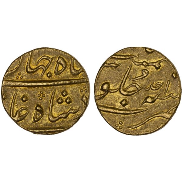 MUGHAL: Shah Jahan III, 1759-1760, AV mohur (11.11g), Surat, year one (ahad), XF-AU