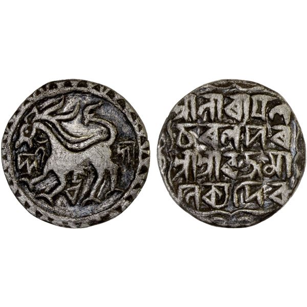 TRIPURA: Ratna Manikya, 1464-1489, AR tanka (10.10g), ND, VF
