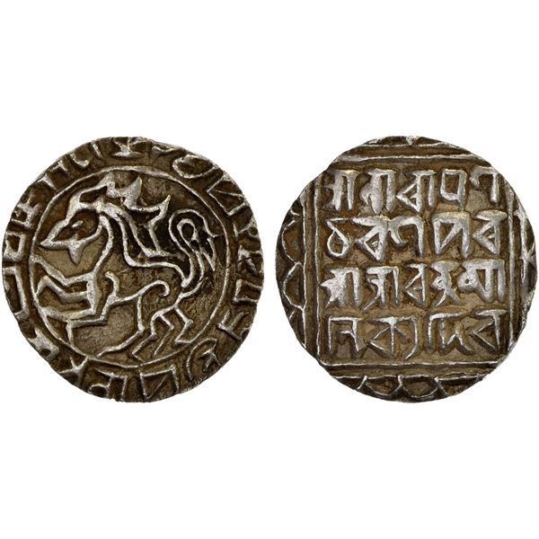 TRIPURA: Ratna Manikya, 1464-1489, AR tanka (10.59g), SE1386, VF