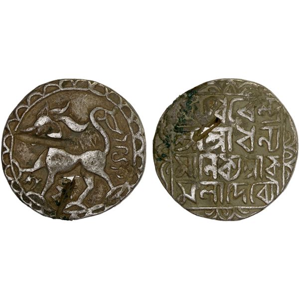 TRIPURA: Dhanya Manikya, 1490-1526, AR tanka (10.44g), SE1412, F-VF
