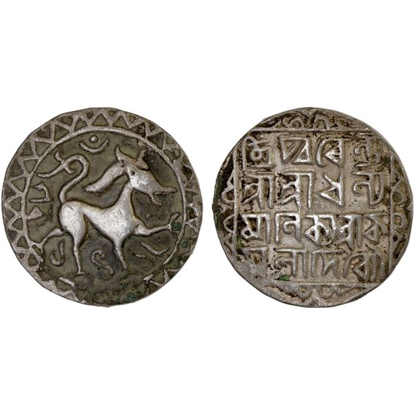 TRIPURA: Dhanya Manikya, 1490-1526, AR tanka (10.43g), SE1412, VF