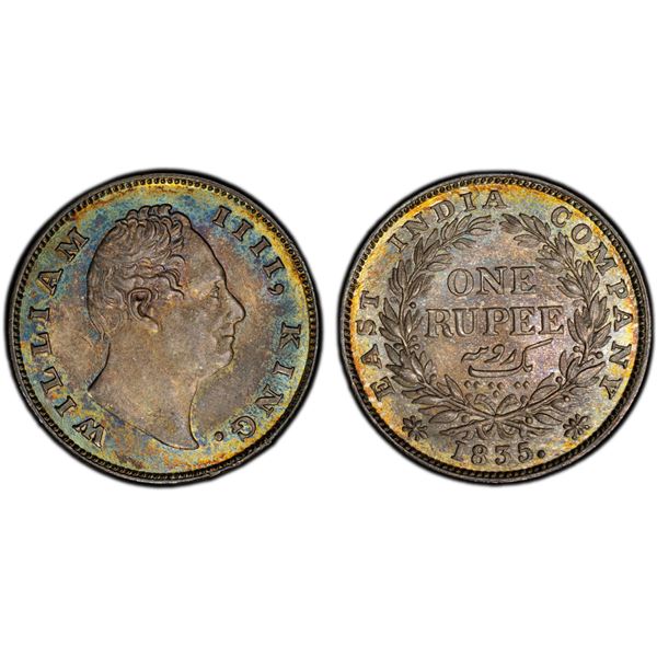 BRITISH INDIA: William IV, 1830-1837, AR rupee, 1835(c), PCGS MS64