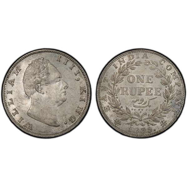 BRITISH INDIA: William IV, 1830-1837, AR rupee, 1835(c), PCGS MS63