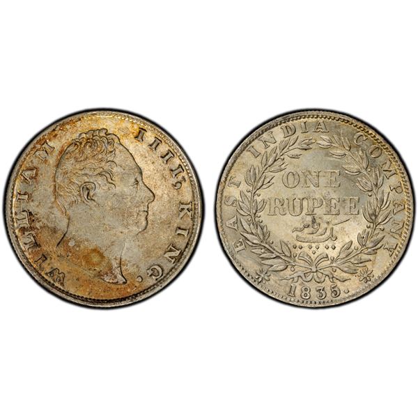 BRITISH INDIA: William IV, 1830-1837, AR rupee, 1835(c), PCGS MS63