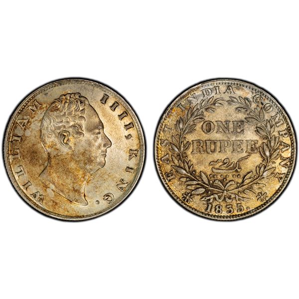 BRITISH INDIA: William IV, 1830-1837, AR rupee, 1835(c), PCGS MS62