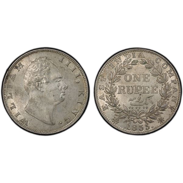 BRITISH INDIA: William IV, 1830-1837, AR rupee, 1835(c), PCGS MS62