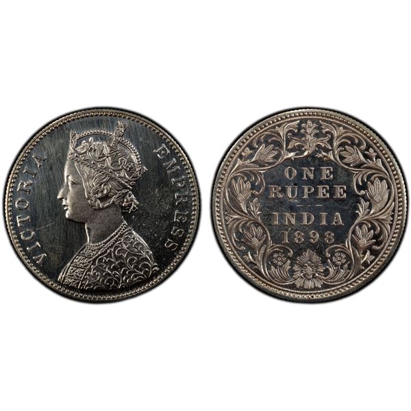 BRITISH INDIA: Victoria, Empress, 1876-1901, AR rupee, 1898-B, PCGS Proof 63