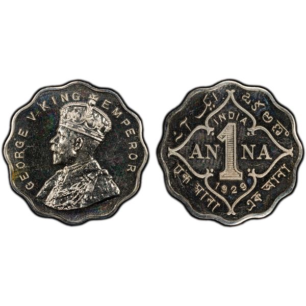 BRITISH INDIA: George V, 1910-1936, 1 anna, 1929(c), PCGS Proof 64
