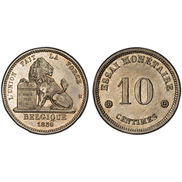 BELGIUM: Leopold I, 1831-1865, 10 centimes, 1859, PCGS Specimen 62