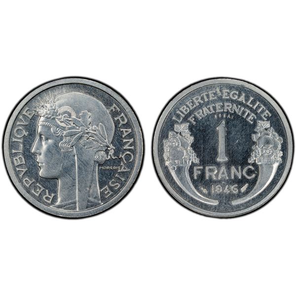 FRANCE: Republic, 1 franc, 1946, PCGS Specimen 64