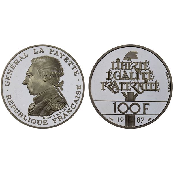 FRANCE: Fifth Republic, 100 francs, 1987, Proof