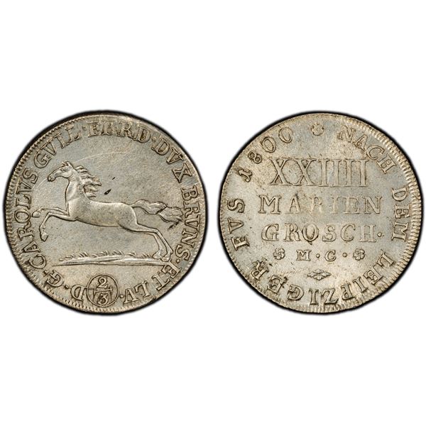 BRUNSWICK-WOLFENBÜTTEL: Karl II Wilhelm Ferdinand, 1780-1806, AR 24 mariengroschen, 1800, PCGS MS62