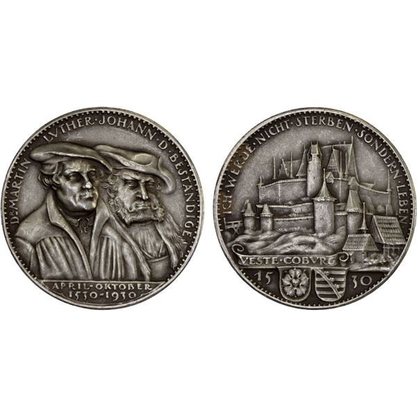 GERMANY: Weimar Republic, AR medal (19.91g), 1930, AU