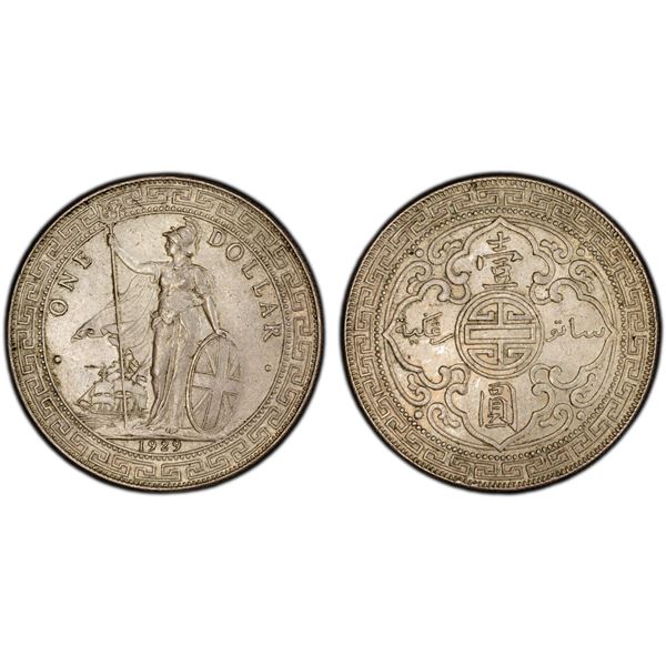 GREAT BRITAIN: George V, 1910-1936, AR trade dollar, 1929-B, PCGS MS62