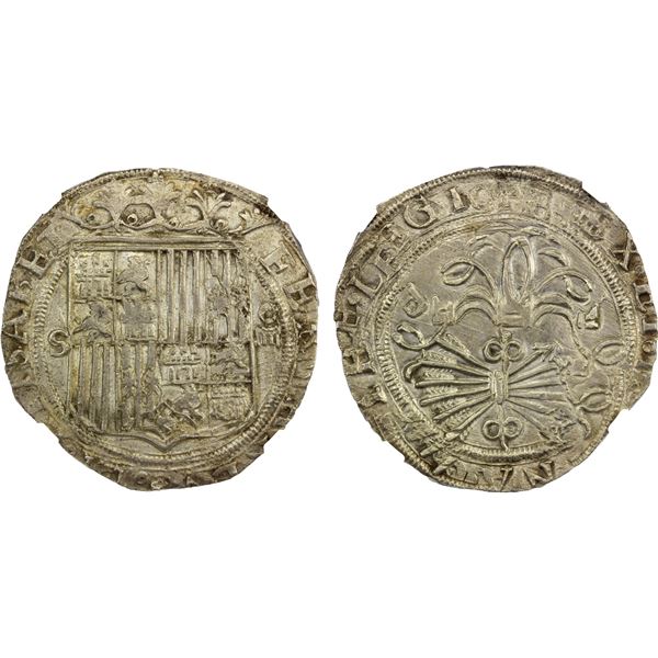 SPAIN: Felipe II, 1556-1598, AR 4 reales (13.67g), Sevilla, ND, NGC MS62