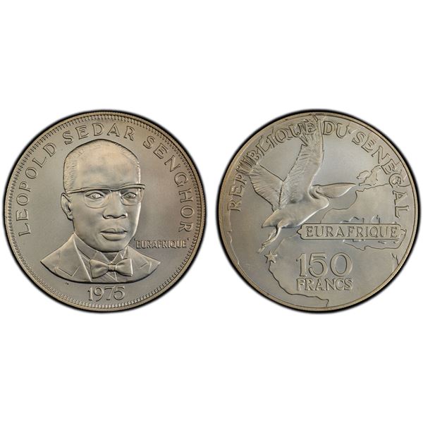 SÉNÉGAL: Republic, AR 150 francs, 1975, PCGS MS68