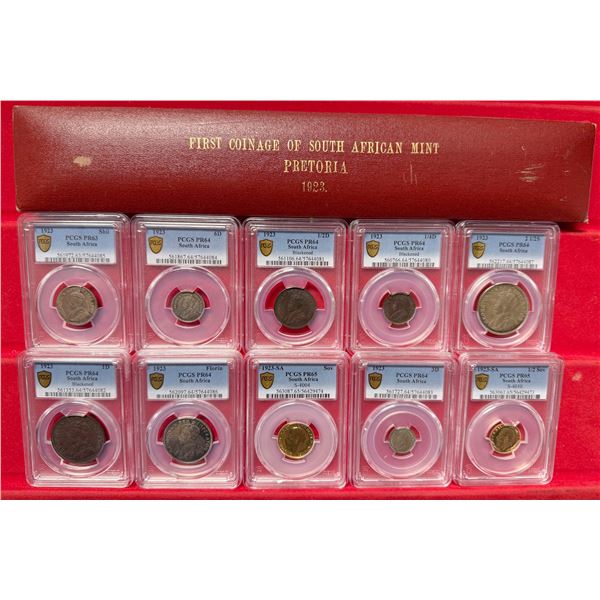 SOUTH AFRICA: George V, 1910-1936, 10-coin proof set, 1923