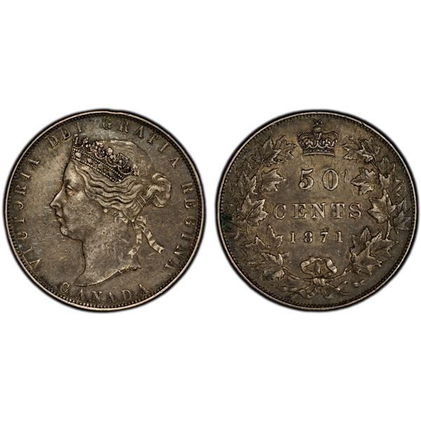 CANADA: Victoria, 1837-1901, AR 50 cents, 1871, PCGS XF45